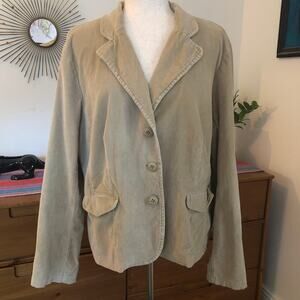 Vintage Y2K Tan Corduroy Blazer Jacket 98% Cotton Soft Tailored Fit‎ 2000s